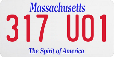MA license plate 317UO1