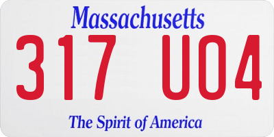 MA license plate 317UO4