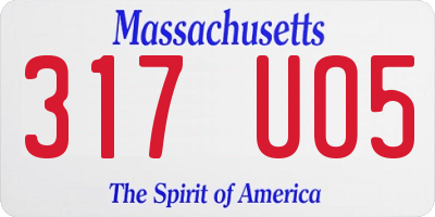 MA license plate 317UO5