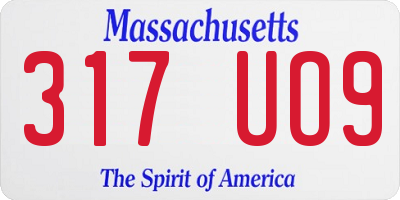 MA license plate 317UO9