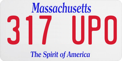 MA license plate 317UP0
