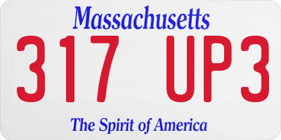MA license plate 317UP3