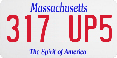 MA license plate 317UP5