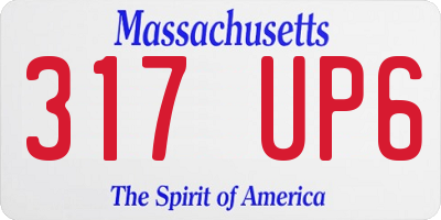 MA license plate 317UP6