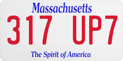 MA license plate 317UP7