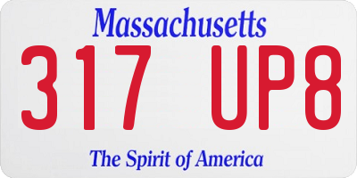 MA license plate 317UP8