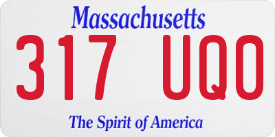 MA license plate 317UQ0