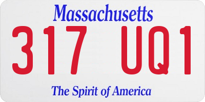 MA license plate 317UQ1
