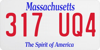MA license plate 317UQ4