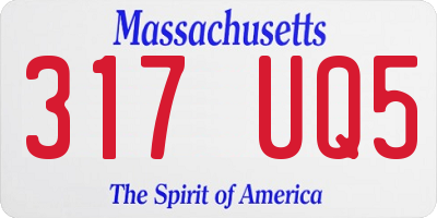 MA license plate 317UQ5