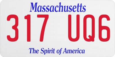 MA license plate 317UQ6