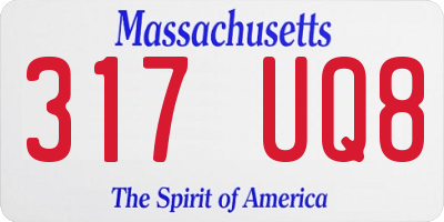 MA license plate 317UQ8