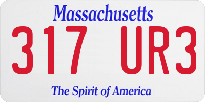 MA license plate 317UR3