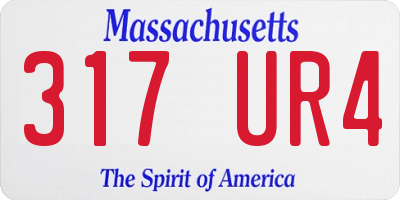 MA license plate 317UR4
