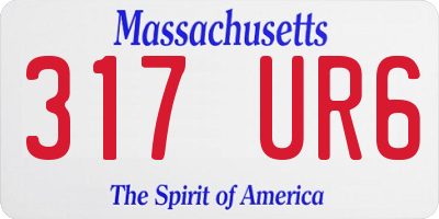 MA license plate 317UR6
