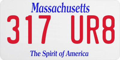 MA license plate 317UR8