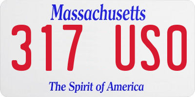 MA license plate 317US0