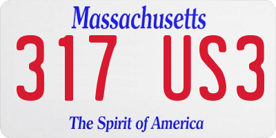 MA license plate 317US3