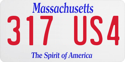 MA license plate 317US4