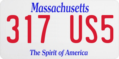 MA license plate 317US5