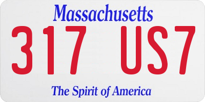 MA license plate 317US7