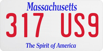 MA license plate 317US9