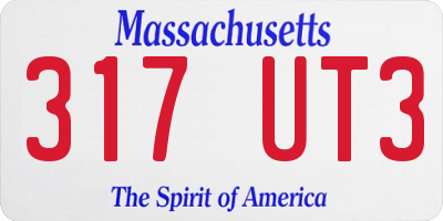 MA license plate 317UT3