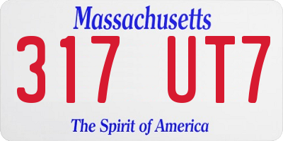 MA license plate 317UT7