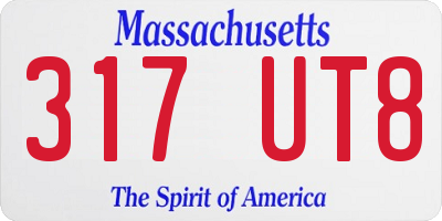 MA license plate 317UT8