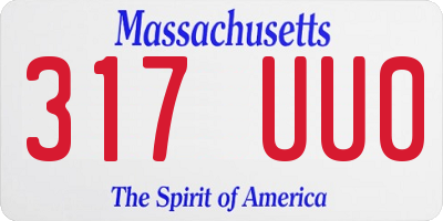 MA license plate 317UU0