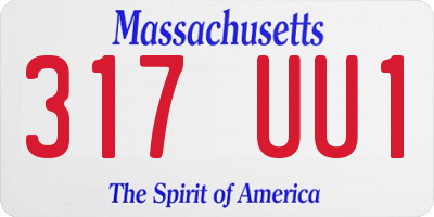MA license plate 317UU1