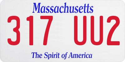 MA license plate 317UU2