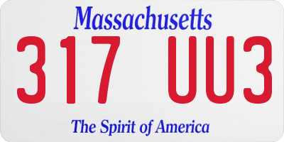MA license plate 317UU3
