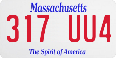 MA license plate 317UU4