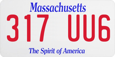MA license plate 317UU6