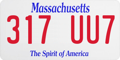 MA license plate 317UU7