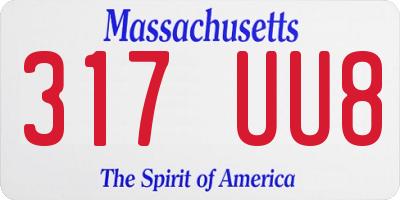 MA license plate 317UU8
