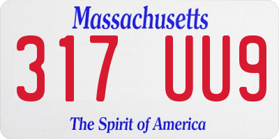 MA license plate 317UU9