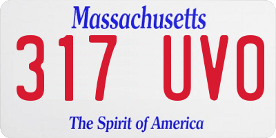 MA license plate 317UV0