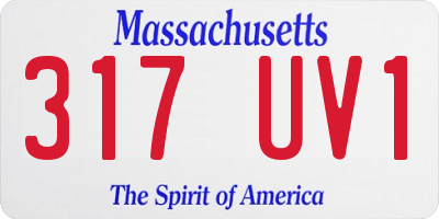 MA license plate 317UV1