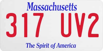 MA license plate 317UV2
