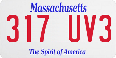 MA license plate 317UV3