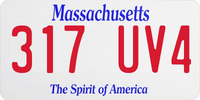 MA license plate 317UV4