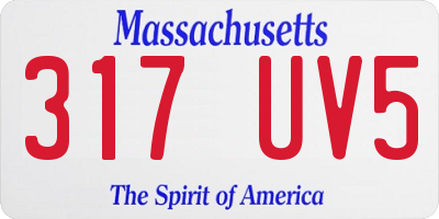 MA license plate 317UV5