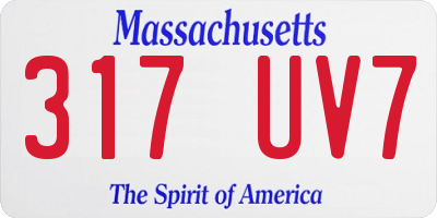 MA license plate 317UV7