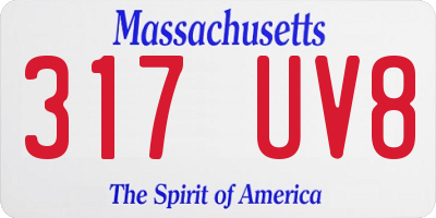 MA license plate 317UV8