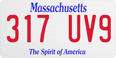 MA license plate 317UV9