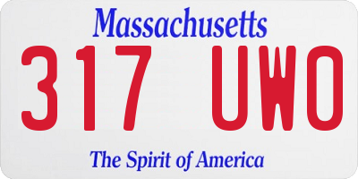 MA license plate 317UW0