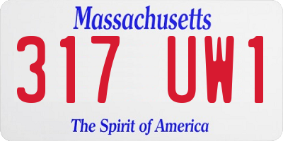 MA license plate 317UW1