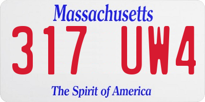 MA license plate 317UW4